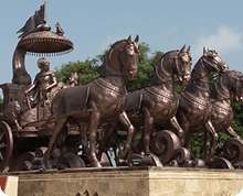 Sun chariot with horse statues at Kurukshetra