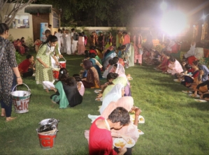 Food distribution at village